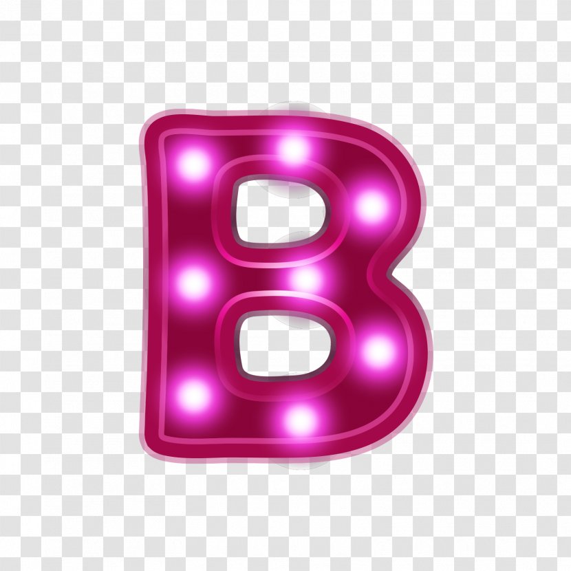 English Alphabet Letter - Red Neon B Transparent PNG