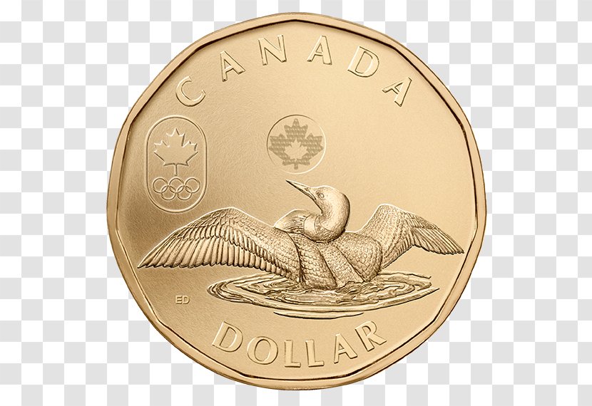 Winter Olympic Games Canada Loonie Toonie Canadian Dollar - Uncirculated Coin Transparent PNG