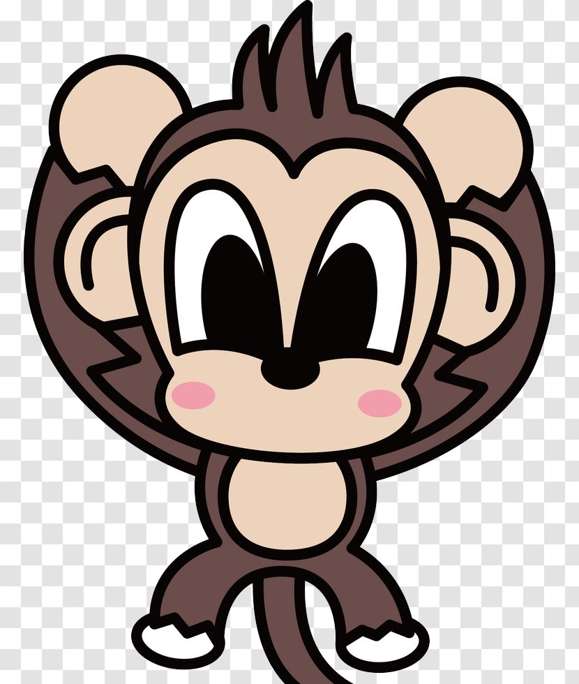 Cartoon Animation Clip Art - Cat Like Mammal - Brown Monkey Transparent PNG