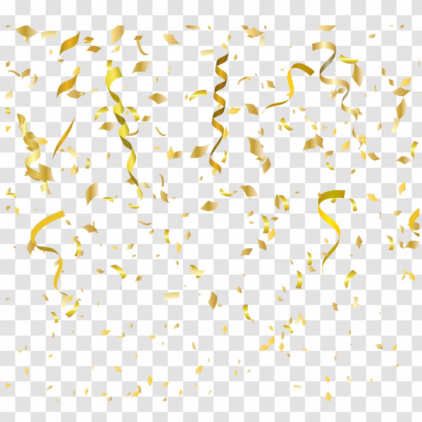 Birthday Cake Wedding Invitation Party Customs And Celebrations - Yellow - Gold Spiral Ribbon Floating Material Transparent PNG