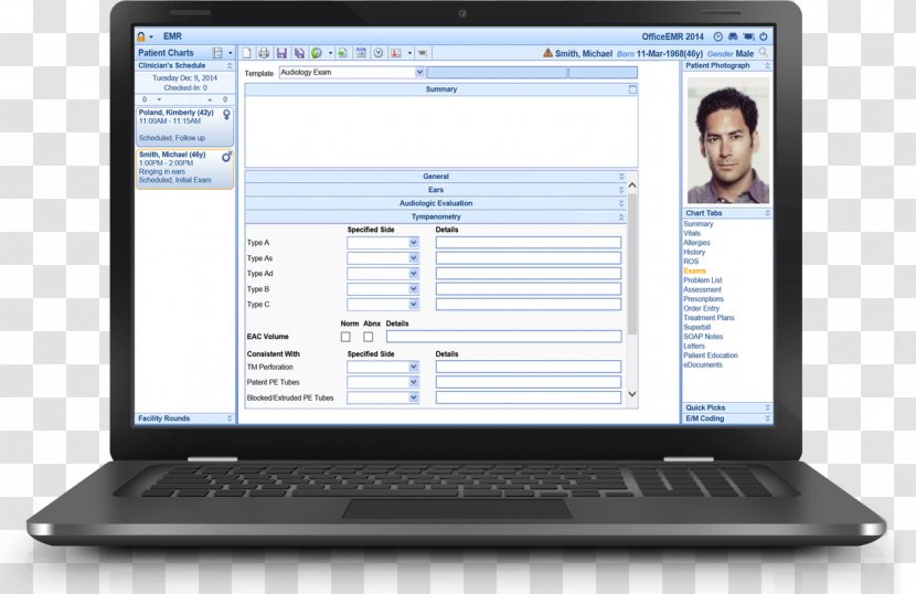 Netbook Electronic Health Record Computer Software Care Information - Laptop Template Transparent PNG