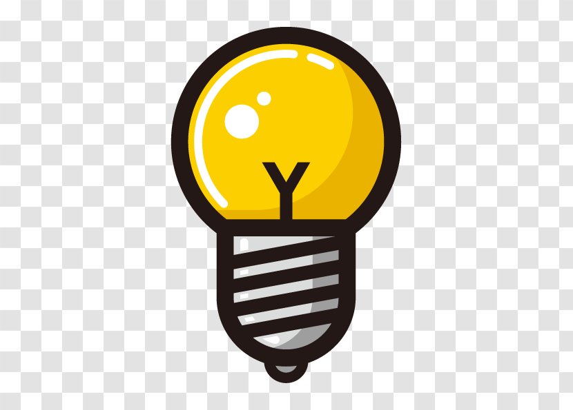 Incandescent Light Bulb Icon - Lamp - Vector Yellow Transparent PNG