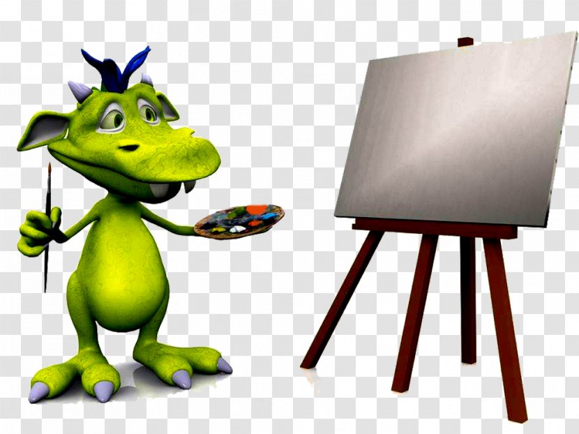 Oil Painting Cartoon Drawing Illustration - Stock Photography - Green Monster Artist Transparent PNG