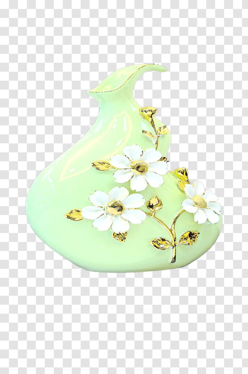 Green Petal Vase - Decorative Transparent PNG