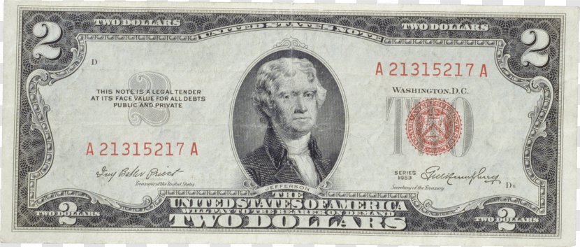 United States Two-dollar Bill Replacement Banknote One-dollar Dollar - Cash - Money Image Transparent PNG