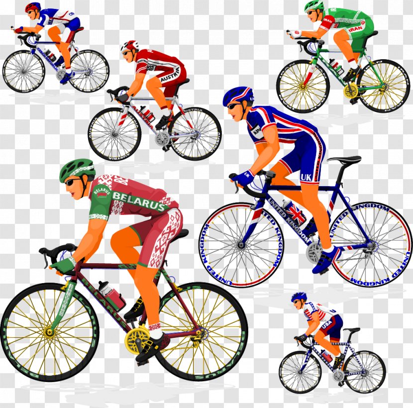 Cycling Bicycle Euclidean Vector Clip Art - Racing - Cyclists Transparent PNG