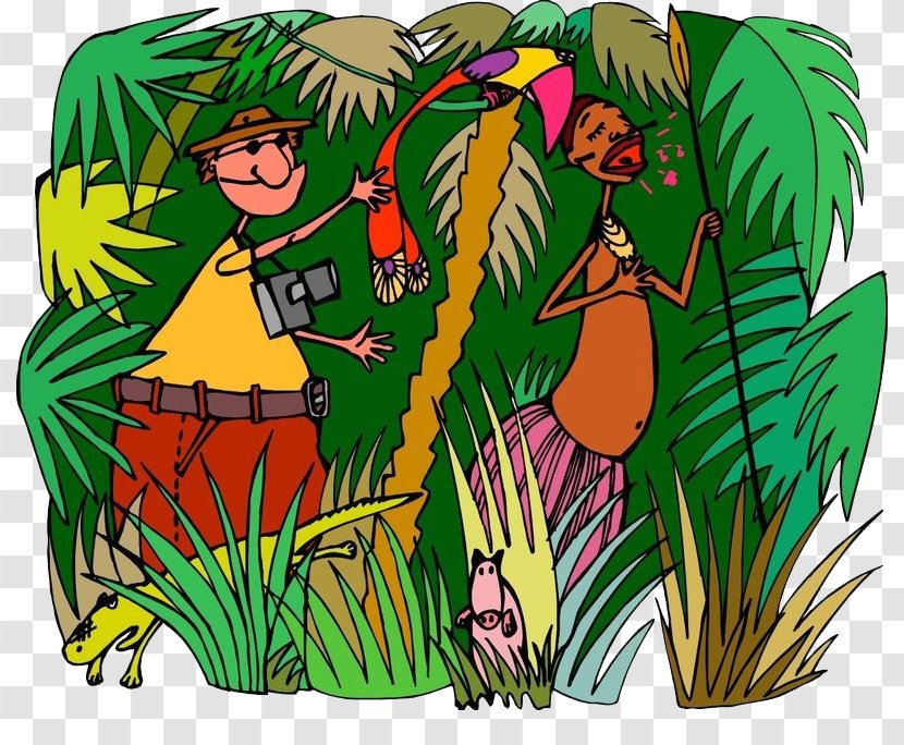 Africa Illustration - Green - Happy Jungle Transparent PNG