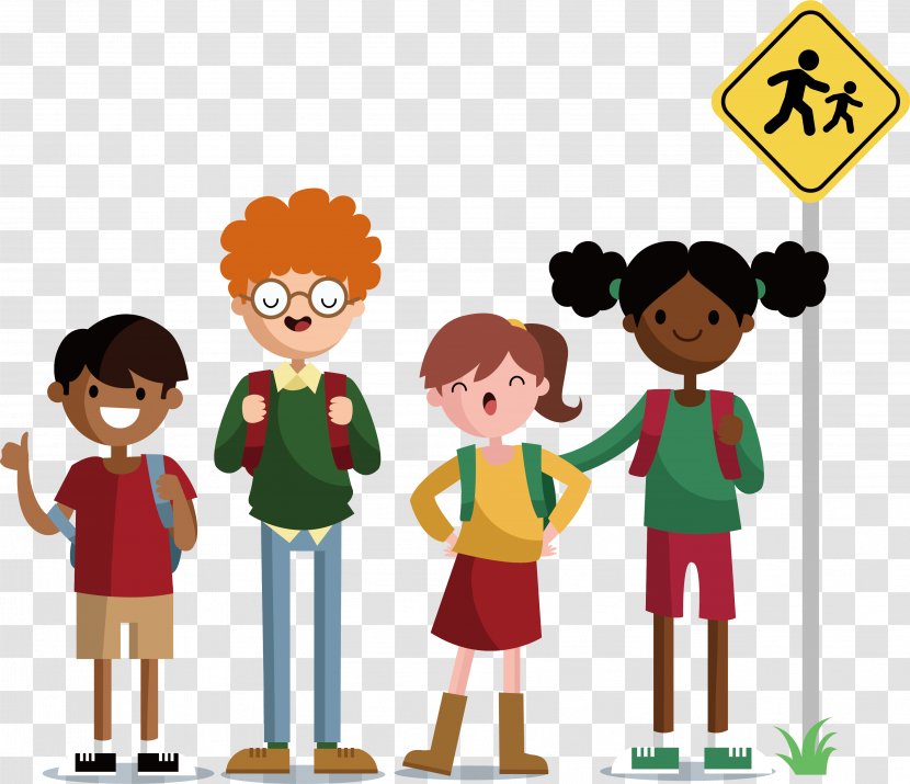 School Bus Education - Child - Wait For The Together Transparent PNG