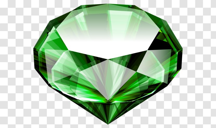 Gemstone Diamond Cut Clip Art - Green - Emerald Clipart Transparent PNG