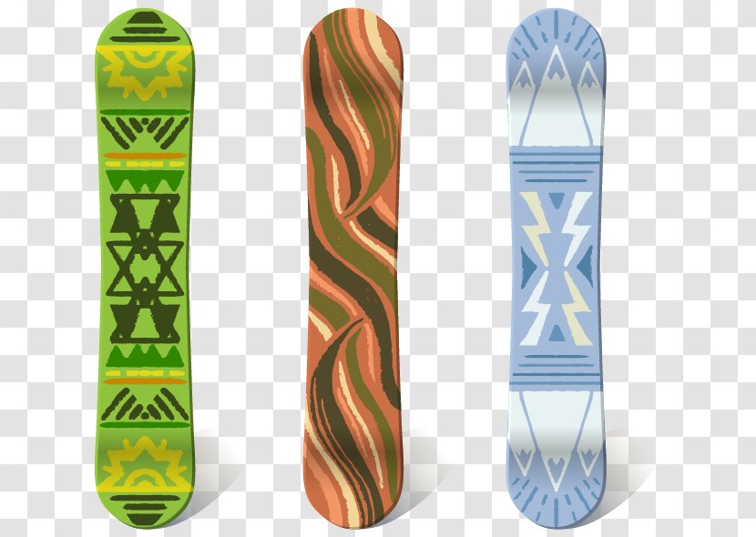 Skiing Snowboarding - Ski - Retro Geometric Patterns Snowboard Transparent PNG