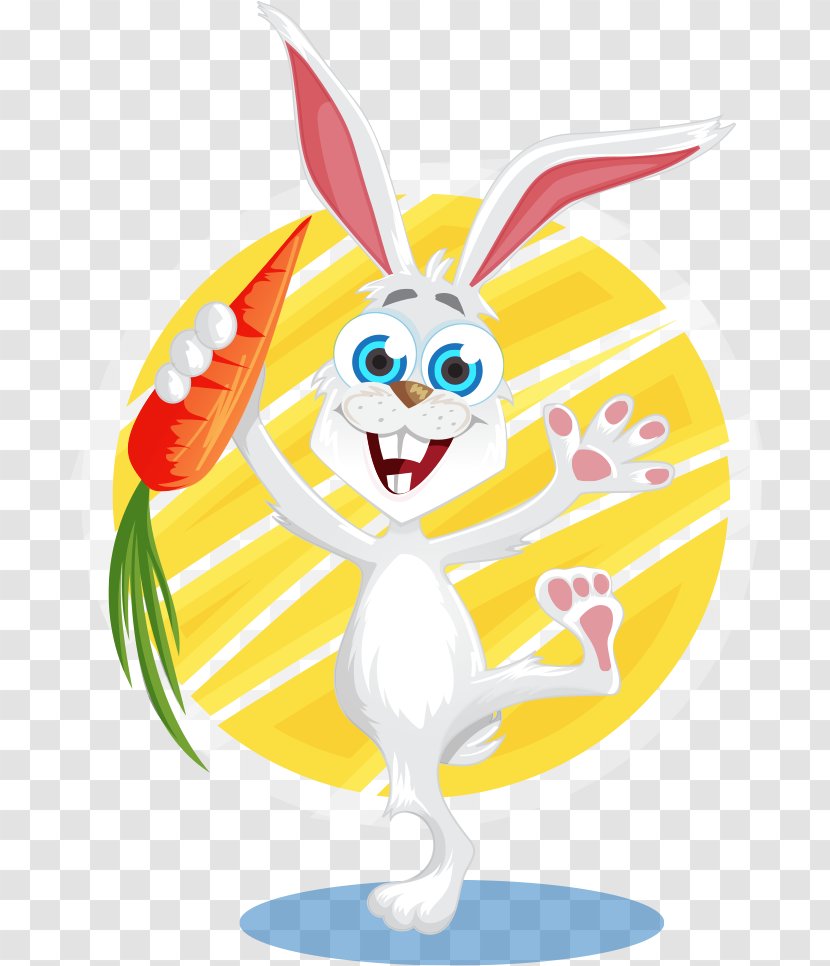 Easter Bunny Bugs Rabbit Clip Art - Hand Drawn Cute Cartoon Dancing Carrot Transparent PNG