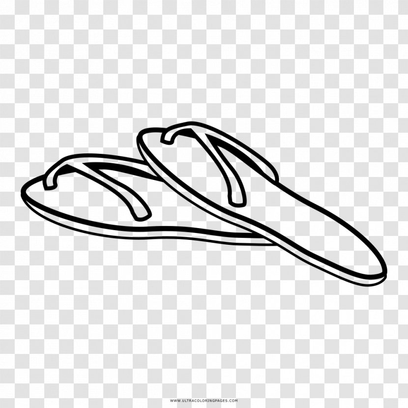 Coloring Book Drawing Flip-flops Sandal - Black And White - Page Poster Transparent PNG
