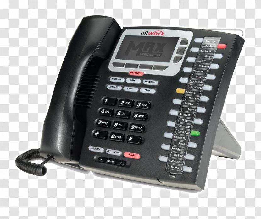 VoIP Phone Business Telephone System Allworx Corporation Voice Over IP - Internet Protocol - Technology Transparent PNG