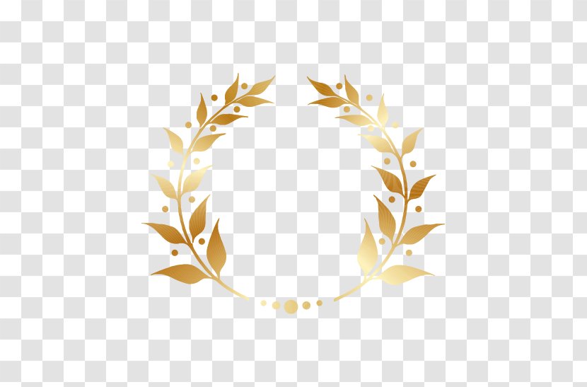 Bay Laurel Wreath Leaf - Corona De - Golden Gold Transparent PNG