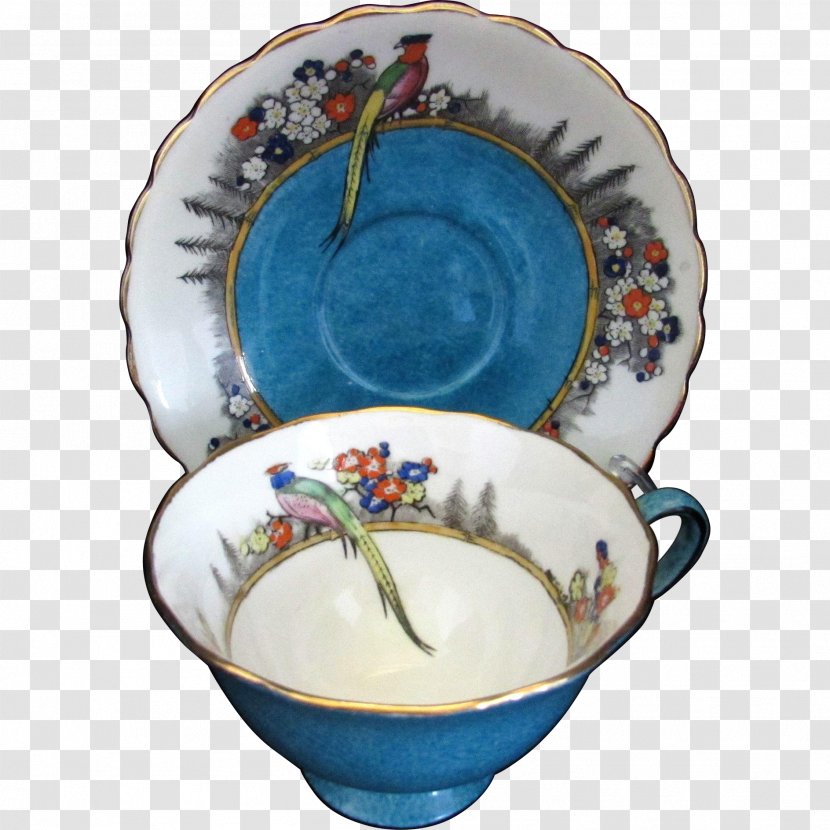 Tableware Saucer Ceramic Porcelain Plate - Cup - Hand-painted Birds Transparent PNG