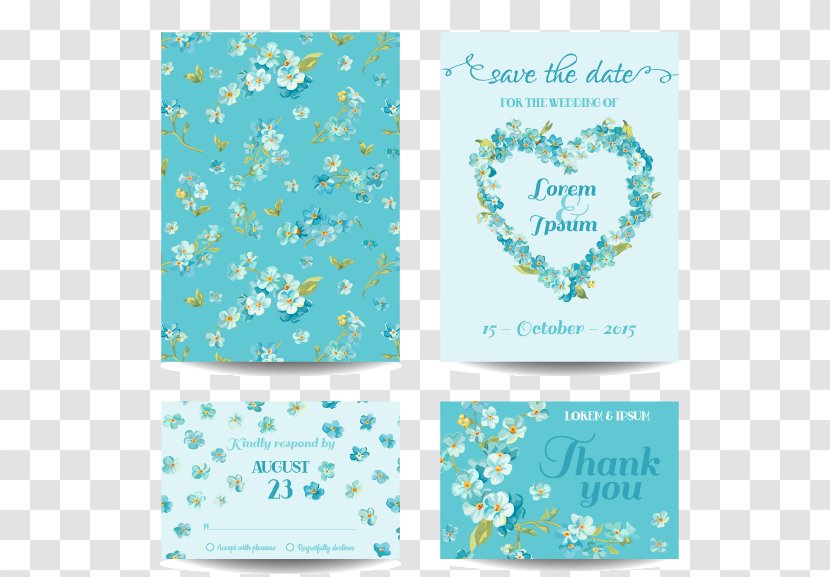 Wedding Invitation Euclidean Vector - Flower - Fresh Small Floral Card Transparent PNG