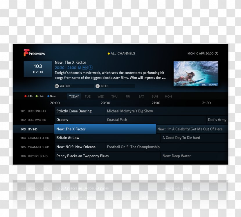 Freeview High-definition Television Set-top Box Electronic Program Guide - Brand - Fourhd Transparent PNG
