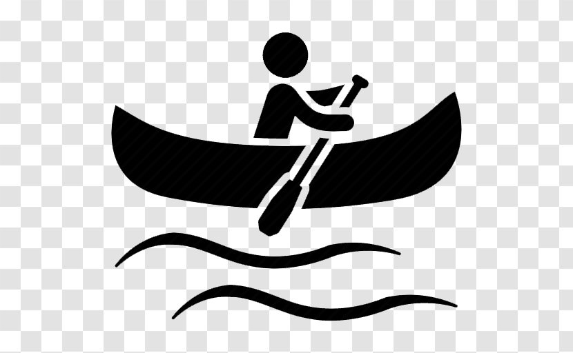 Camping Cartoon - Canoe - Symbol Blackandwhite Transparent PNG
