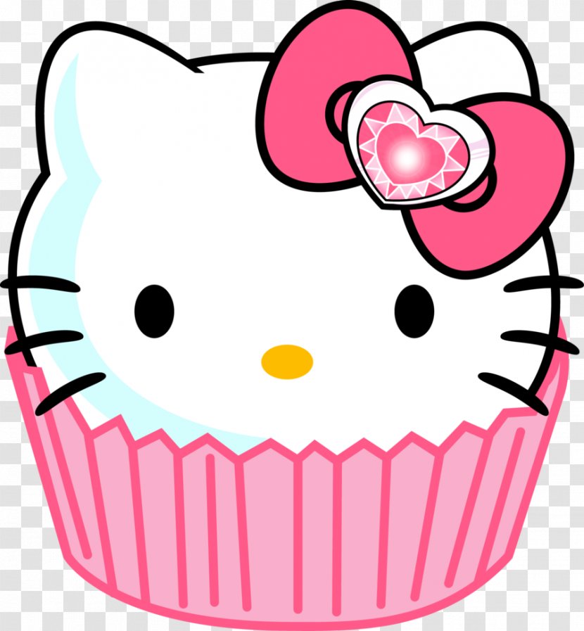 Hello Kitty Cupcake Clip Art - Artwork - Pink Kartun Transparent PNG