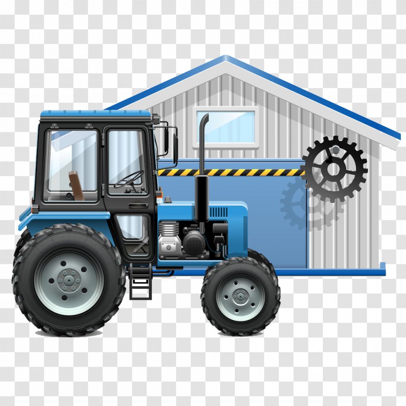 Baler Hay Agriculture Clip Art - Automotive Wheel System - Tractors And Hand-painted Cartoon House Transparent PNG