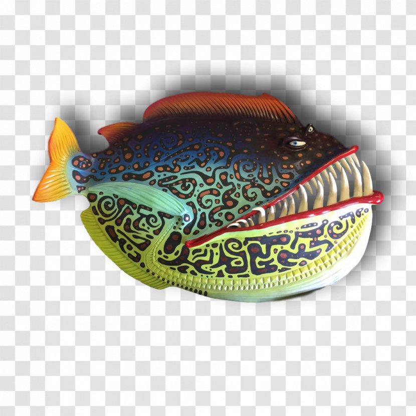 Platter Ashtray Fish Font - Handpainted Monster Transparent PNG