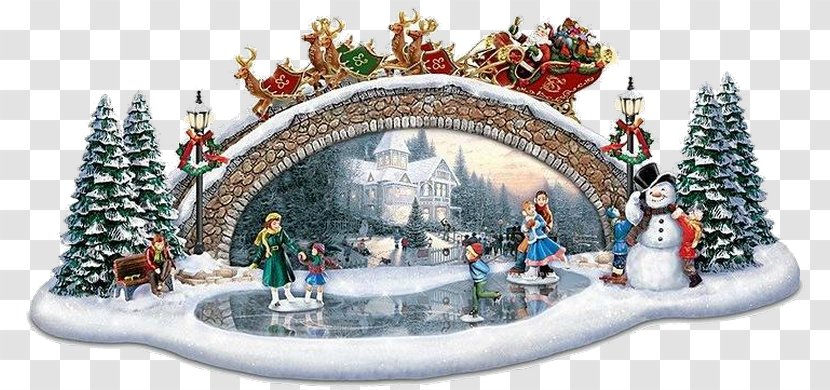 Christmas Tree Ornament Village Holiday - Frame - Thomas Kinkade Transparent PNG