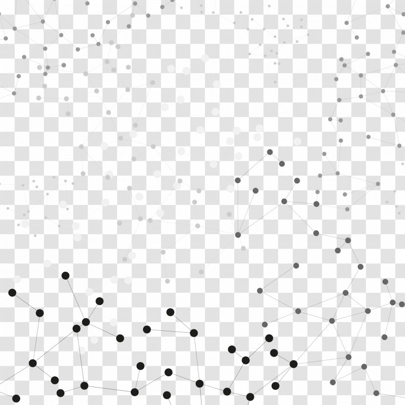 Line - Black And White - Vector Abstract Dotted Shading Of Science Technology Transparent PNG
