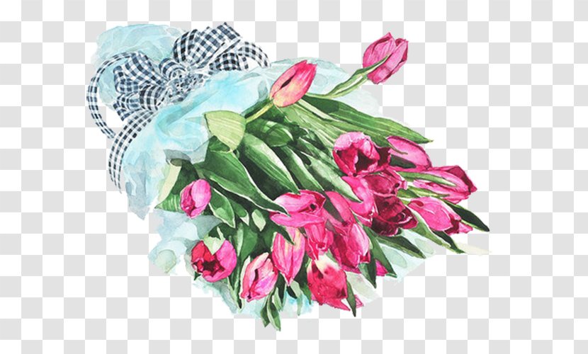 Watercolor Painting Art Tulip Illustration - Flower - Bouquet Transparent PNG