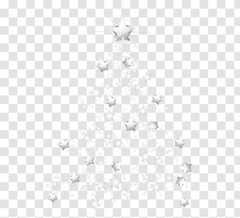 Christmas Tree New Year Clip Art - Monochrome - Star Transparent PNG