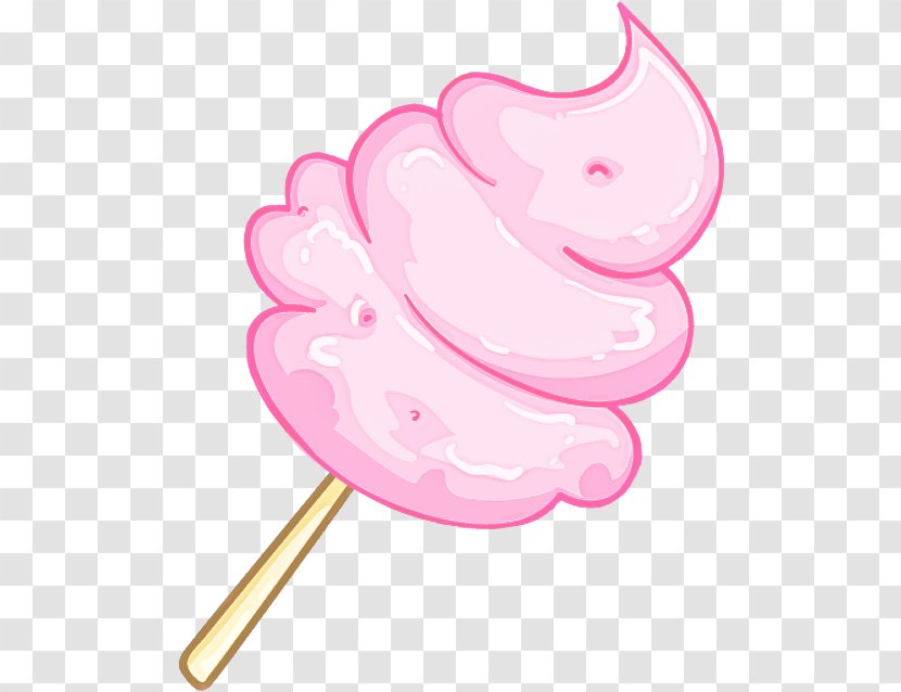 Pink Frozen Dessert Lollipop Clip Art Food - Cotton Candy Transparent PNG