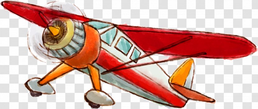 Airplane Light Aircraft Euclidean Vector - General Aviation - Hand-painted Vintage Transparent PNG