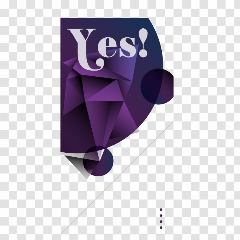 Abstract Art Poster Shape - Brand - Elegant Purple Yes Word Vector Material Transparent PNG