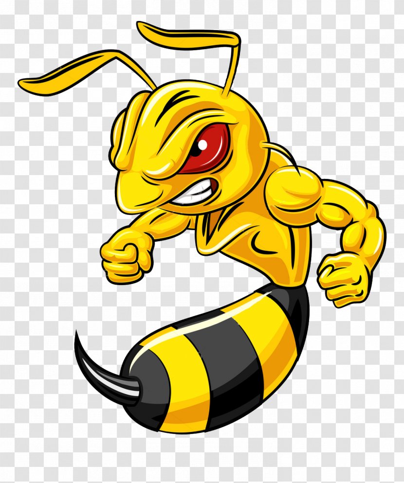 Bee Hornet Royalty-free - Yellow Transparent PNG