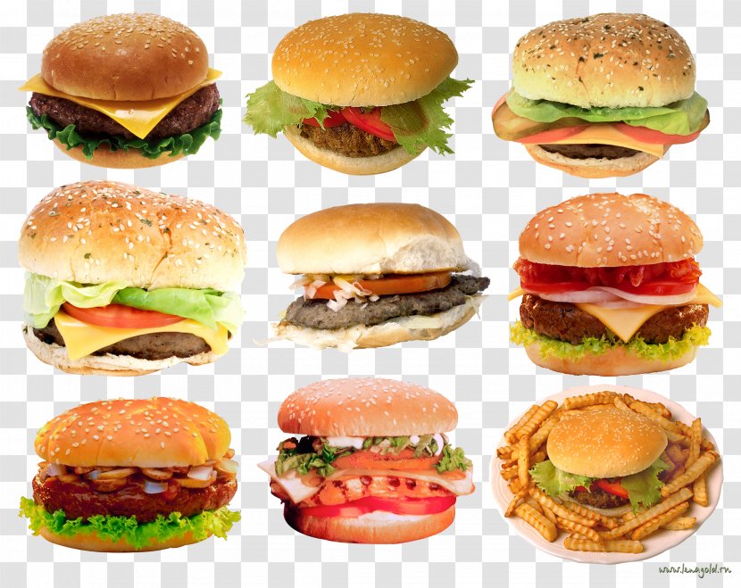 Hamburger Fast Food Restaurant Cheeseburger French Fries - Breakfast Sandwich - Burger And Transparent PNG