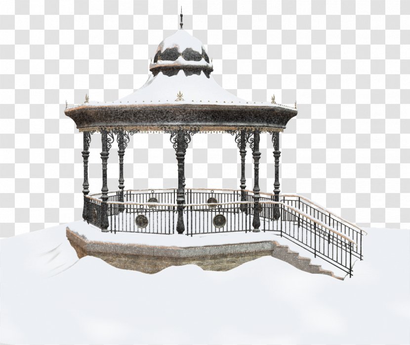 Winter Snow Season Gazebo Roof Transparent PNG