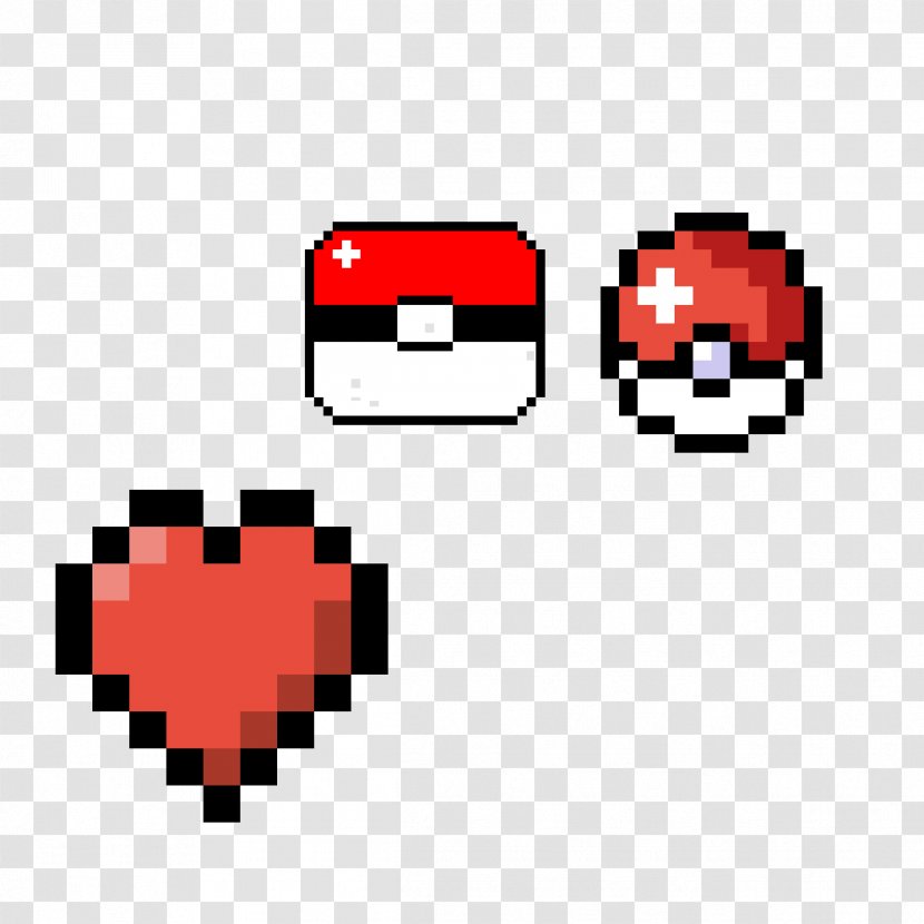 Pixel Art Heart - Point - Pokeball Transparent PNG