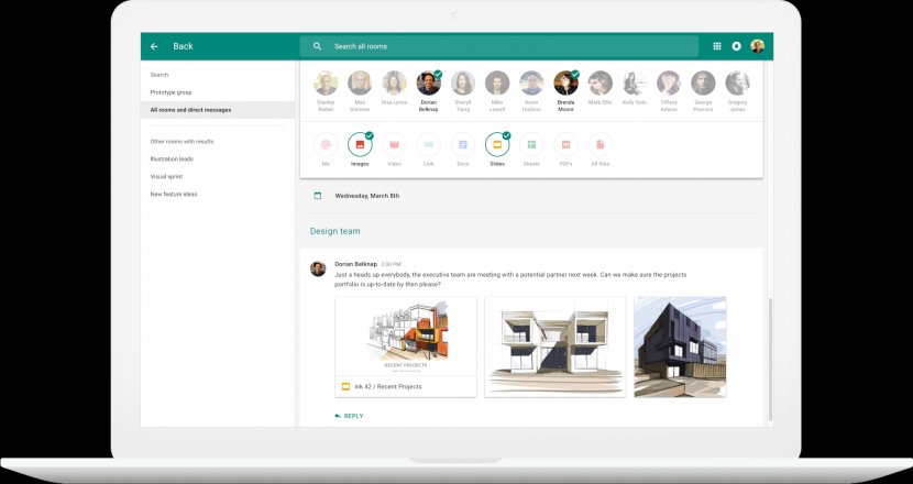 Google Hangouts Online Chat Messaging Apps Slack Microsoft Teams - Workplace By Facebook Transparent PNG
