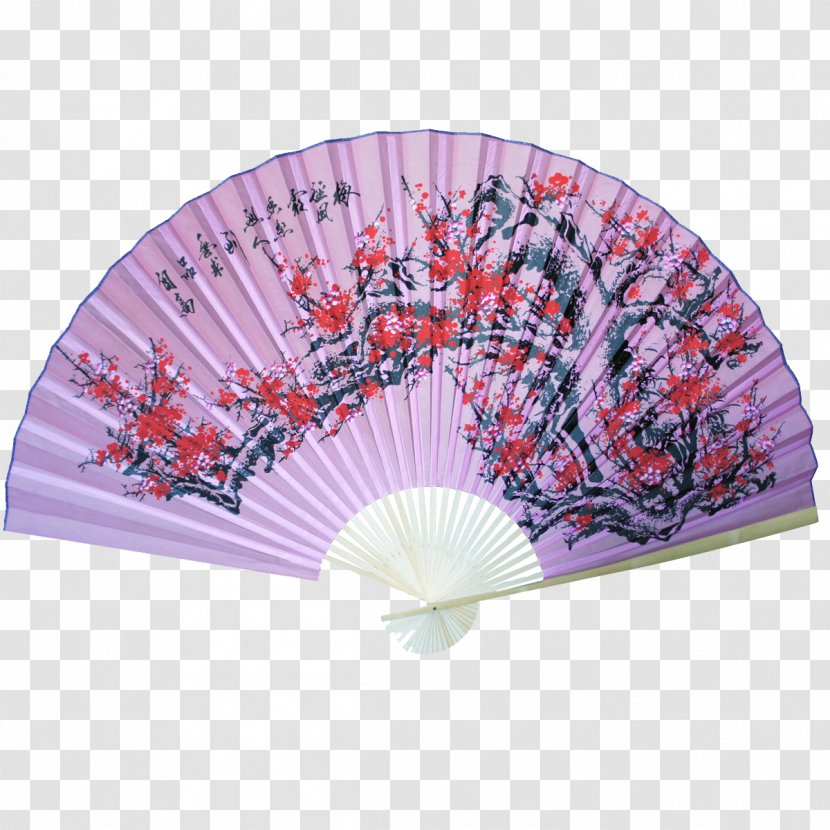 Hand Fan Paper Home Appliance Cherry Blossom - Pink M Transparent PNG