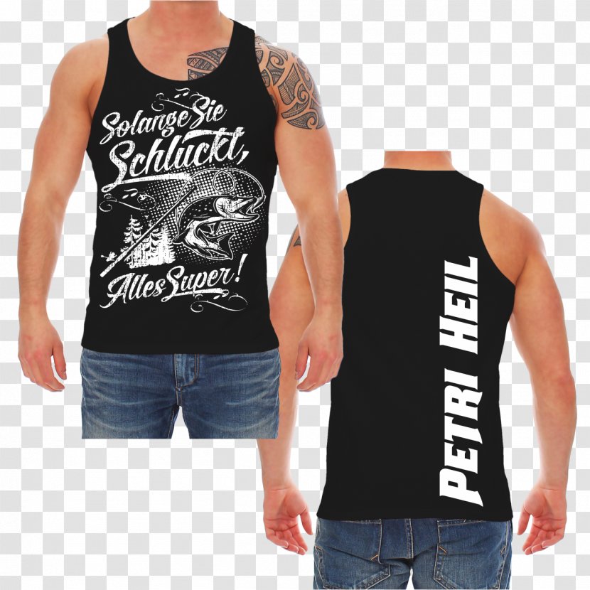 T-shirt Top Sleeveless Shirt Clothing Sweater - Black Transparent PNG