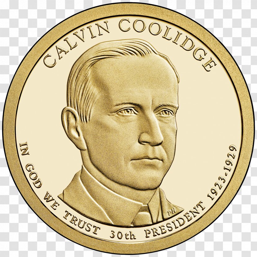 Calvin Coolidge President Of The United States Presidential $1 Coin Program Dollar - Proof Coinage - Coins Transparent PNG