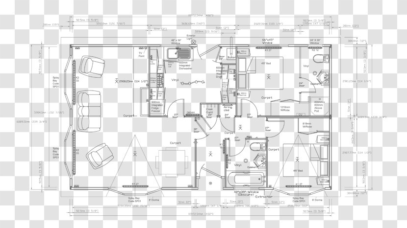 Floor Plan Technical Drawing - Diagram - Park Transparent PNG