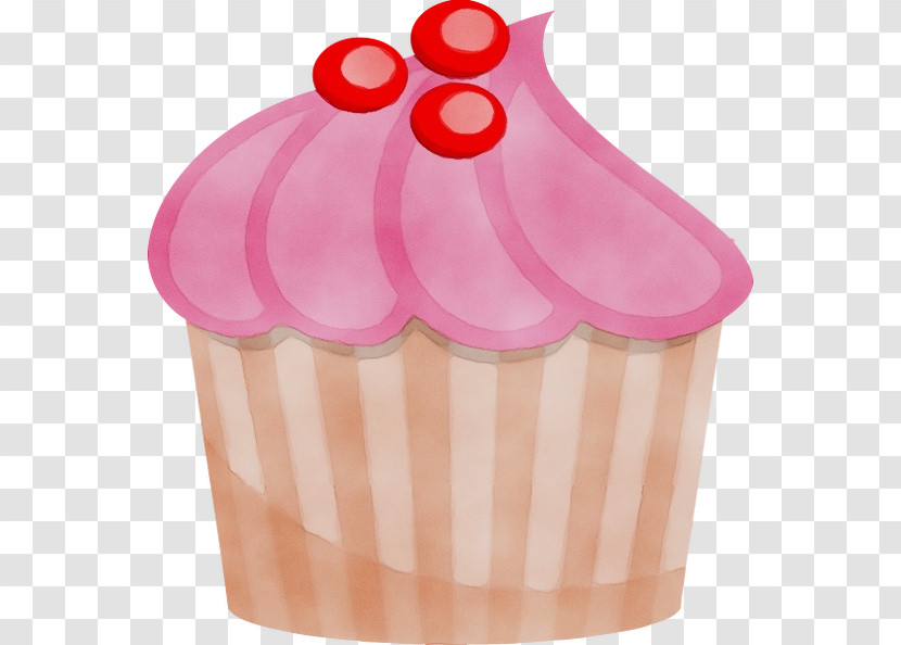 Pink Cupcake Baking Cup Cake Icing Transparent PNG