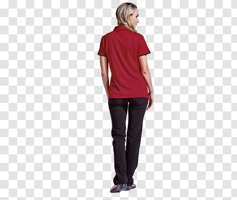 T-shirt Shoulder Sleeve Jeans Maroon - Top - Clothing Promotion Transparent PNG