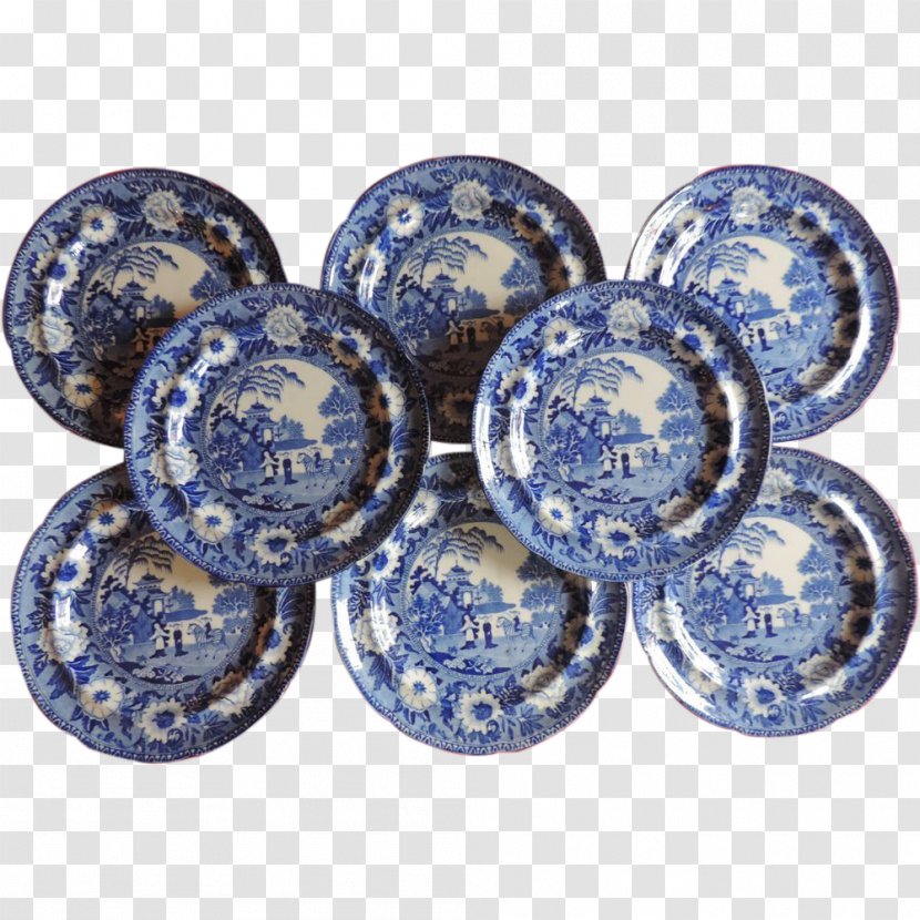 Blue Onion And White Pottery Plate Tableware Willow Pattern - Chinese Transparent PNG