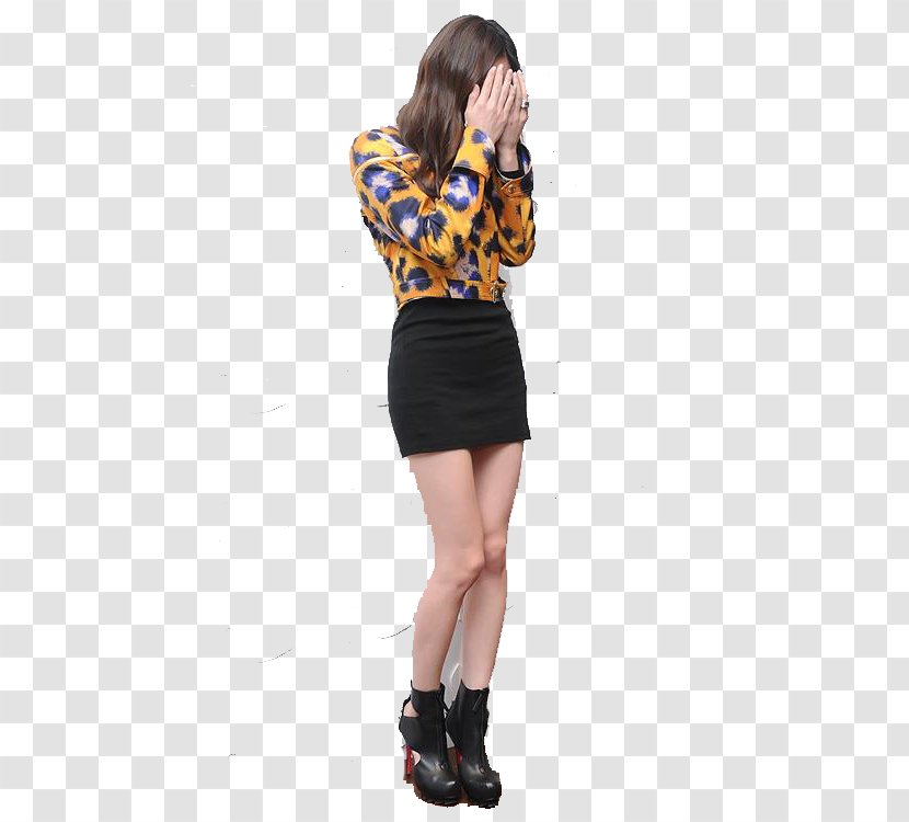 Miniskirt Fashion Top Sleeve Shoe - Asian Model Transparent PNG