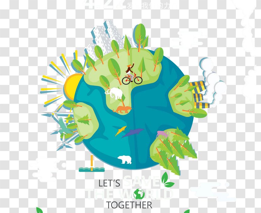 Earth Day Save The World - Logo Transparent PNG