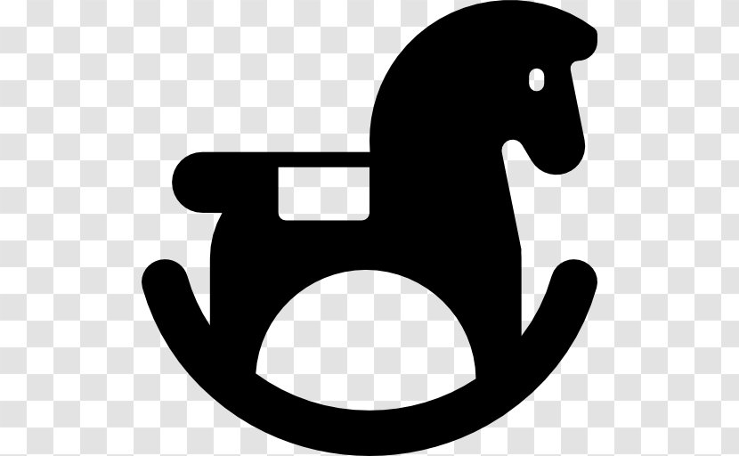 Clip Art - Black And White - Rocking Horse Transparent PNG