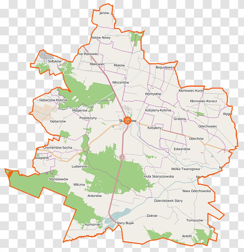 Skaryszew Odechów, Masovian Voivodeship Kobylany, Radom County Wilczna, Bogusławice, - City Map Transparent PNG