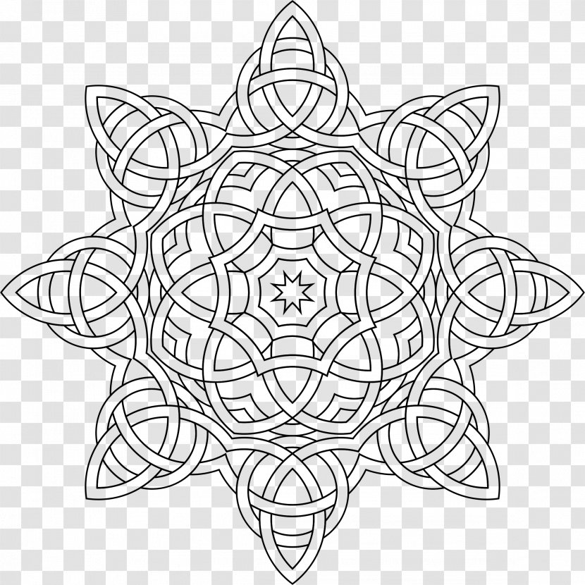 Celtic Knot Line Art Pattern - Symmetry - Interlocking Transparent PNG
