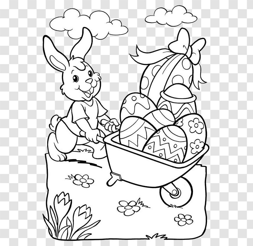 Easter Bunny Drawing Coloring Book Image - Heart Transparent PNG